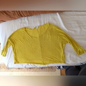 Chartreuse Yellow Lime Green Lightweight Mid drift Shirt Top Bar III S/M